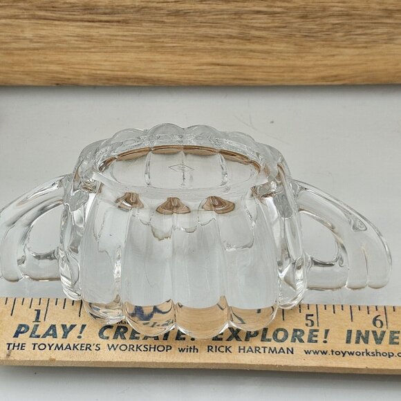 Heisey Crystolite Cream & Sugar Set 2.5" vertical ribbed art deco handle - Picture 15 of 15